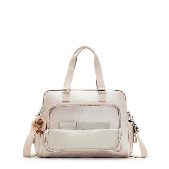 Kipling Alanna Klassieke Metallic Diaper Bag Tassen Beige | België 1977VR